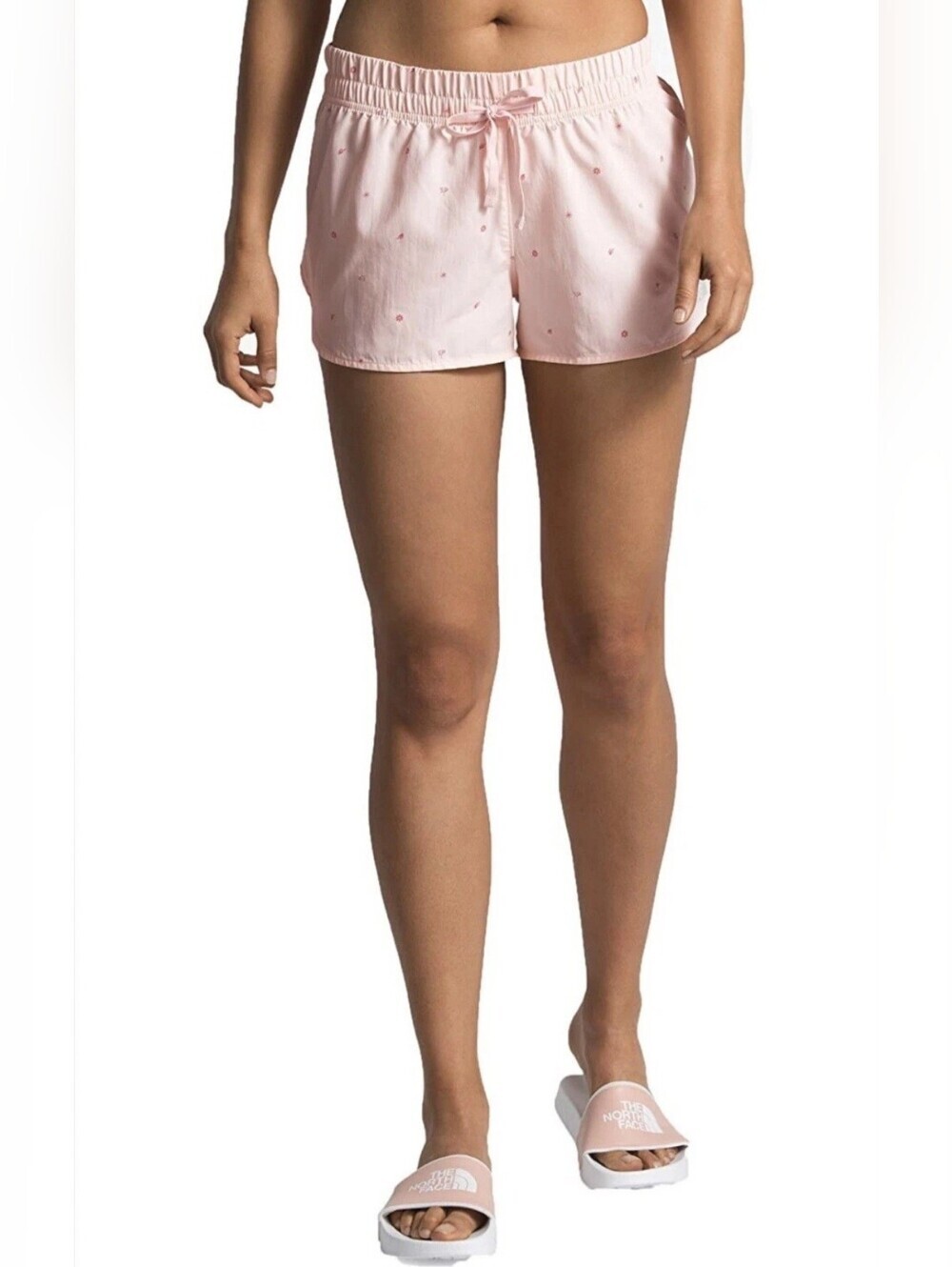 The North Face Women's Light Pink Drawstring Shorts Medium Gym Workout
